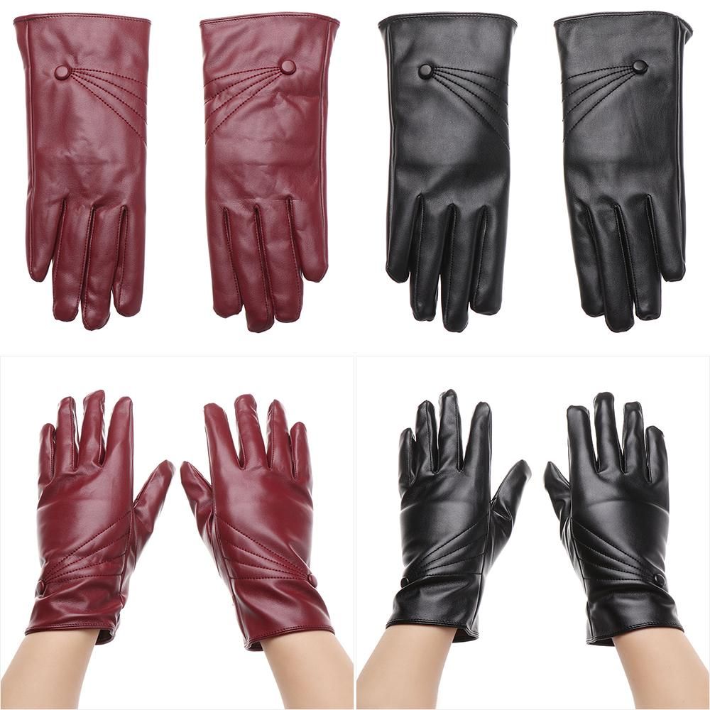 Зимние прохладные утолщенные теплые ветрозащитные перчатки для сенсорного экрана в стиле панк из искусственной кожи перчатки из кашемира