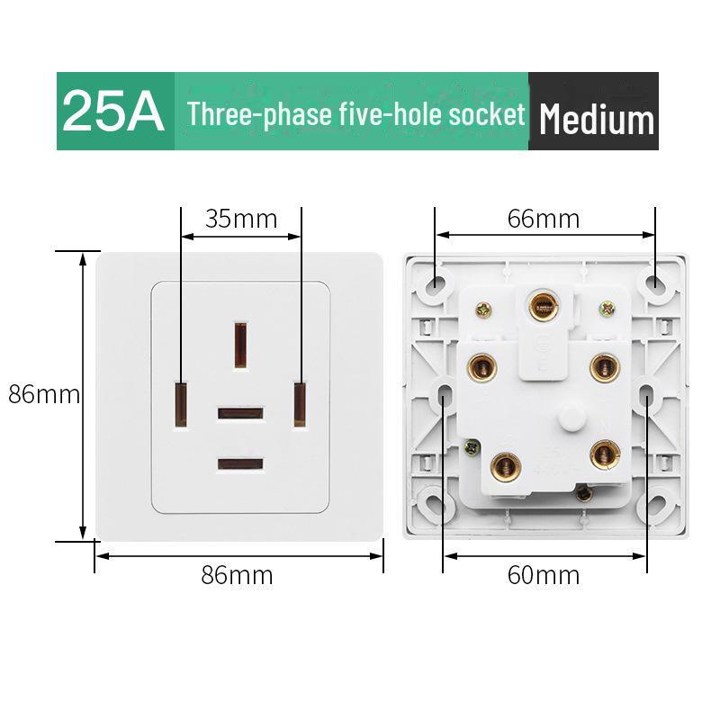 Розетка для кондиционера типа 86 высокой мощности, 20 А с выключателем и 25 А трехфазная четырехпроводная панель