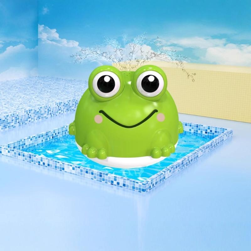 Прекрасная мультяшная светодиодная лягушка, игрушка для купания малышей с автоматическим разбрызгивателем воды и динамическим светом, отлично подходит для игр с водой для малышей