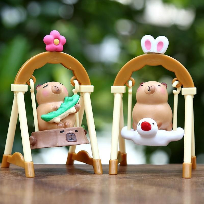 Capybara Swing Model Pvc Animal Toy For Home Or Office Display Collectors Item