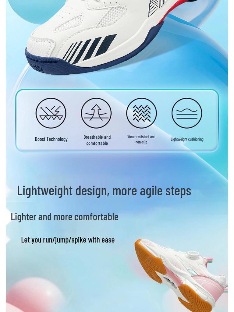 Унисекс Дышащие Легкие Кроссовки для Бадминтона и Тенниса с Вращающейся Пряжкой