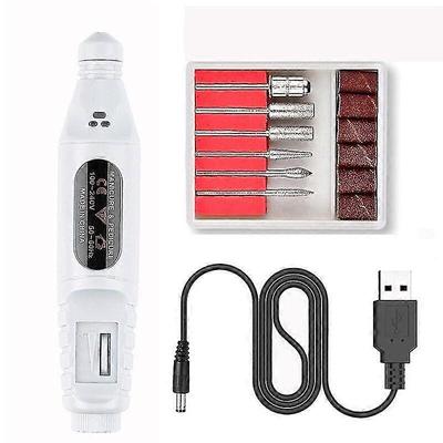 Портативный электрический USB-полировщик для ногтей (ручка) - Заточка для маникюра, Машинка-фрезер для ухода за ногтями