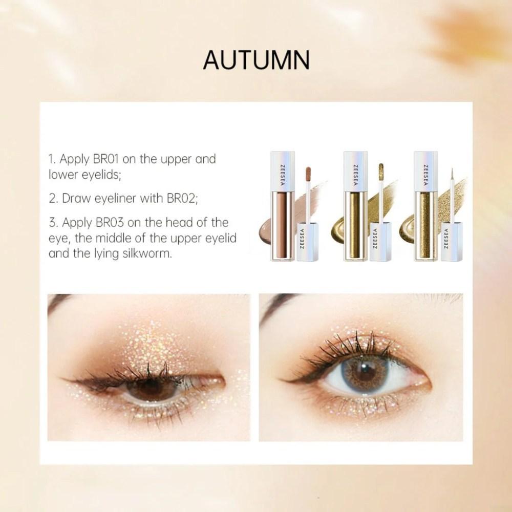 ZEESEA Earth Tones 3-цветный набор жидких теней для век