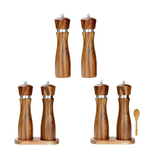 Деревянная солонка и перечница, регулируемая, простое управление, ароматная мельница для специй, мельница с регулируемым помолом для орехов, подарки на день рождения