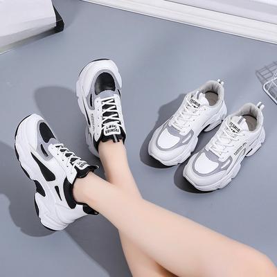 Модная весенне-осенняя повседневная мода с круглым носком, увеличивающая цвет, со шнуровкой, удобная, нескользящая женская обувь