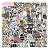 10/52 Cartoon Animal Raccoon Stickers Raccoon Graffiti Stickers for DIY Luggage Laptop Skateboard Motorcycle Bicycle Stickers