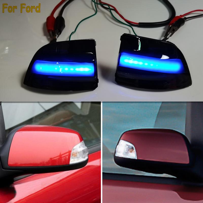 2pcs LED Dynamic Turn Signal Blinker Flowing Water Blinker Flashing Light For Ford Focus 2 MK2 2004-2008 C-MAX