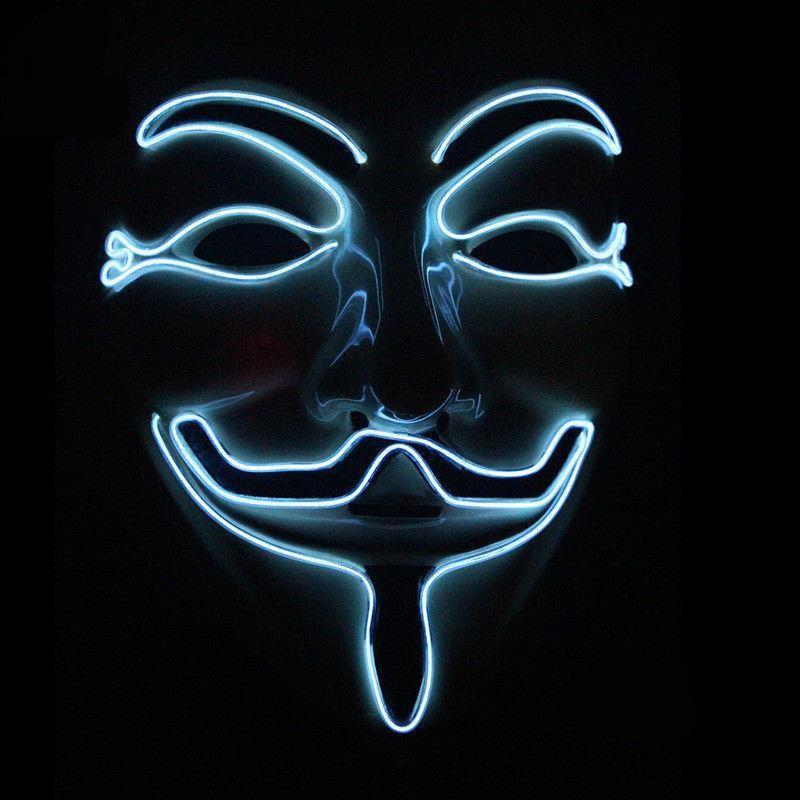 Stunning Led Light Up Mask For Halloween Featuring V For Vendetta Anonymous Design