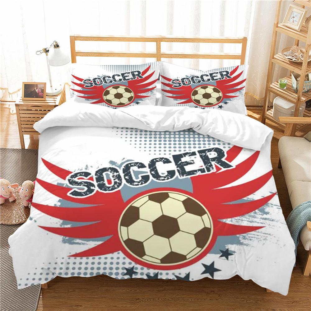 Постельный комплект Футбольное пододеяльник с 3D принтом Постельное белье Костюм Футбол Домашнее постельное белье с наволочкой Мягкий пододеяльник