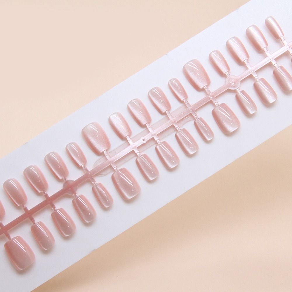 Блестящие накладные ногти Длинные квадратные типсы Модные накладные ногти Сделай сам