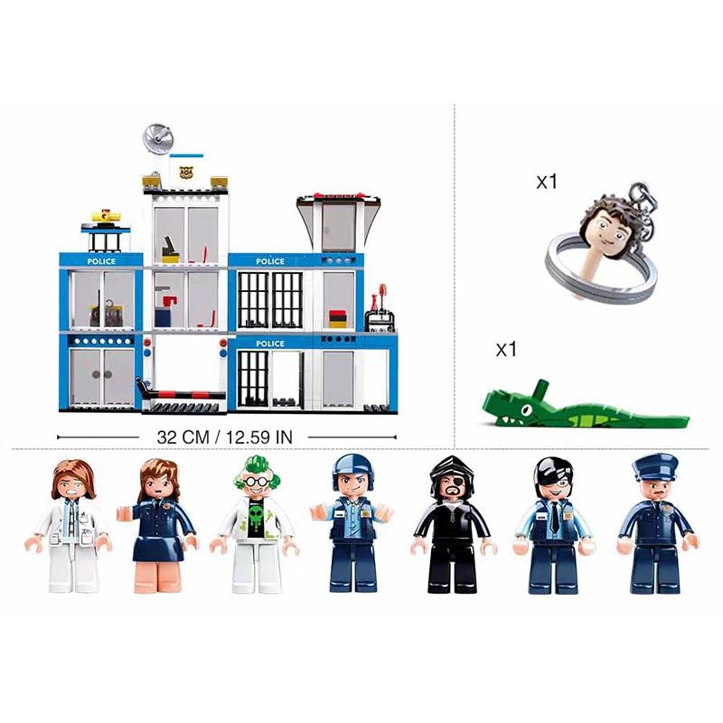 Полицейская машина, самолет, лодка, внедорожник, автомобильная станция, боевое оружие, набор для атаки, модель, строительные блоки, игрушки, кирпичи, подарки для детей