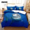 Shark Duvet Cover Set Microfiber Hawaiian Beach Theme Bedding Set Underwater Ocean Sea Themed Double Queen King Size Quilt Cover