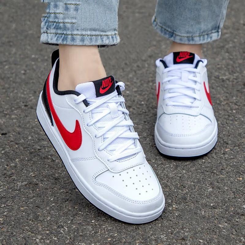 Nike Court Borough 2 Low Белый Университетский Красный GS BQ5448-110