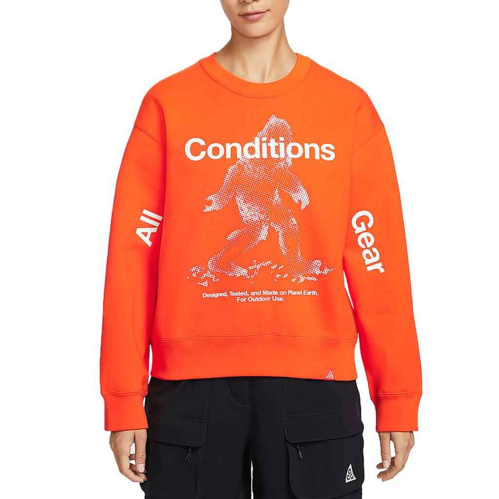 Nike Серия ACG Прочный водостойкий флисовый лонгслив Обычная футболка Женские топы IO9404-819