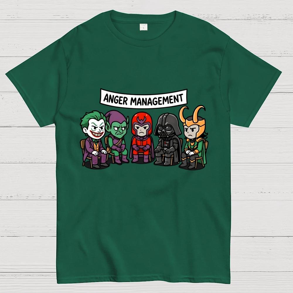 Anger management Unisex 100% Cotton Summer Casual Cool Loose T-Shirt