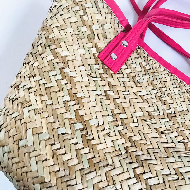 Laizhou Straw Woven Open Tote Bag - Women's Handbag & Shoulder Bag