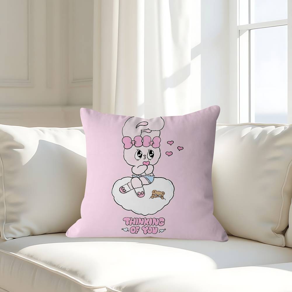Милая наволочка E-Esther B-Bunny, съемная, моющаяся, чехол для подушки – всесезонный мягкий лен