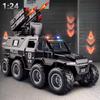 1:24 Shaman Armored Police Car Alloy Diecast Model Toy Car Doors Opened Sound Light Pull Back Miniature Vehice Boy Birthday Gift