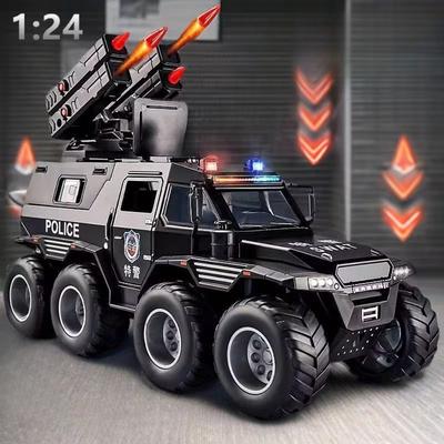 1:24 Шаман Бронированная Полицейская Машина Сплав Литой Модель Игрушечная Машина Открывающиеся Двери Звук Свет Откатная Миниатюрная Машина Подарок на День Рождения Мальчику