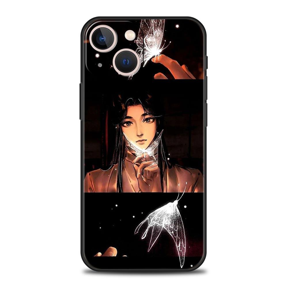 Мягкий чехол Heaven Official's Blessing Aesthetic Luxury для iPhone 13 15 14 12 11 Pro MAX XR X SE XS 7 8 Plus, черный чехол