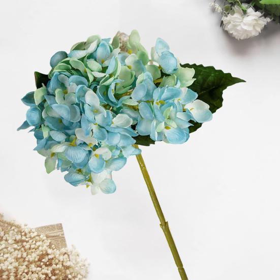 Полезный искусственный цветок гортензии без полива, зеленые листья, декоративные