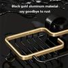 Kitchen Sink Drain Rack Organizer Aluminum Self-draining Sink Shelf Soap Sponge Holder Dishcloth Towel Removable Kitchen Storage