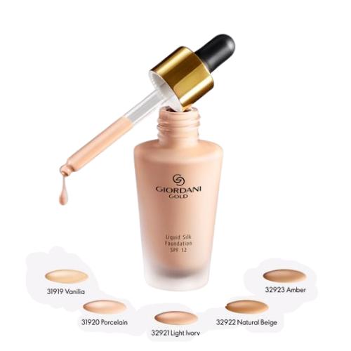 Oriflame Giordani Gold Liquid Silk SPF 12 Янтарная тональная основа
