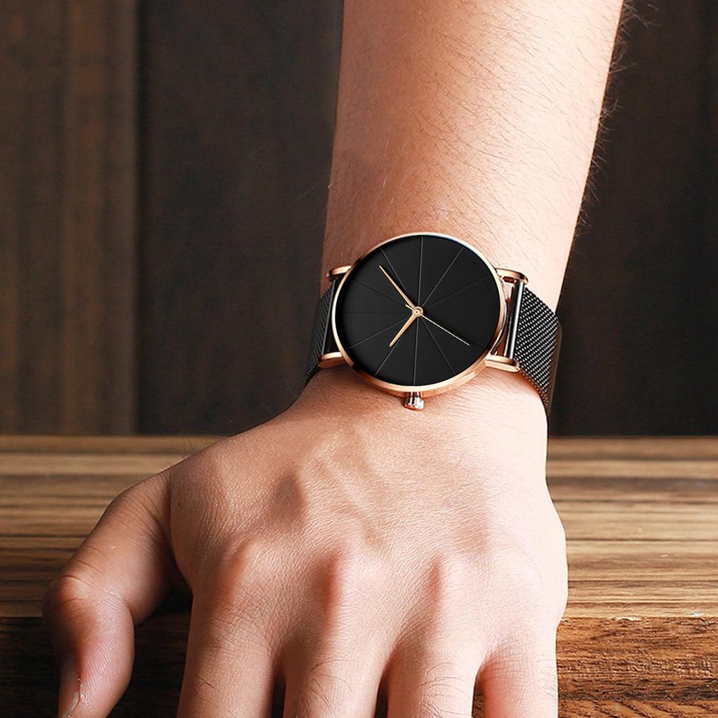 Fashion Mens Watches Stainless Steel Ultra Thin Quartz Wrist Watch Luxury Business Classic Men Watch