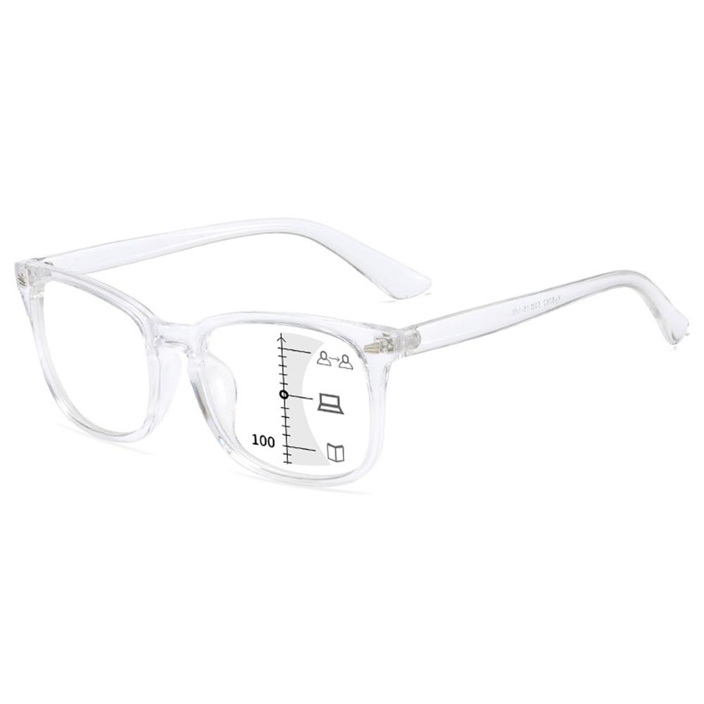 Multifocal Reading Glasses Readers Computer Anti Blue Light Ryrglasses Progressive Multifocus Eyewear for Women Men Square