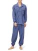 Пижама с длинным рукавом Gunze на флисе, размер M, мужская, подкладка, синяя,