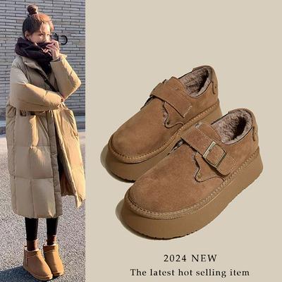 Платформа женские новые осенне-зимние бархатные утолщенные сноубутсы хлопковая обувь кожа Майяра