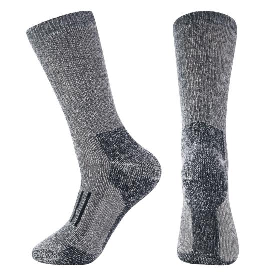 1 пара зимних носков унисекс, шерстяные носки с высоким голенищем для походов, спорта, машинная стирка, сохраняющие тепло, нескользящие, повседневные чулки