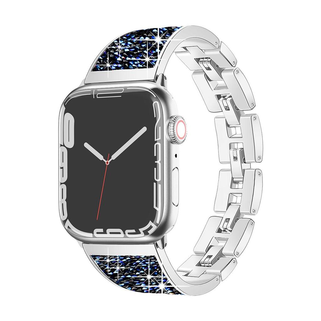 Роскошный браслет с бриллиантами для Apple Watch Series Ultra9/8/7/6/5/4/3/2/se ремешок для часов из нержавеющей стали для Iwatch 41 мм 45 мм 38 42 мм ремешок