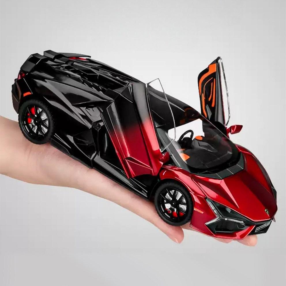 Lamborghini Revuelto 1:24 литых суперкара, гоночная модель из сплава с механизмом обратного хода, черная