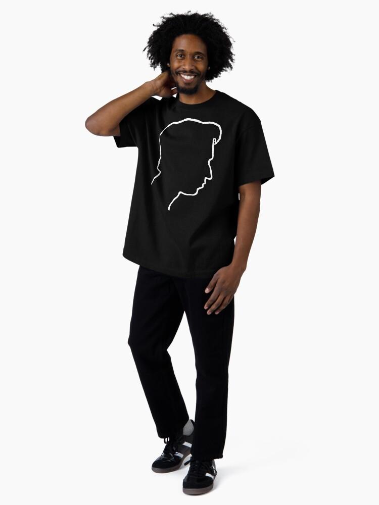 Depeche Mode Alan Wilder Recoil profile white outline black background Oversized T-Shirt
