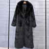 Women's Extra Long Faux Fur Coat with Suit Collar
