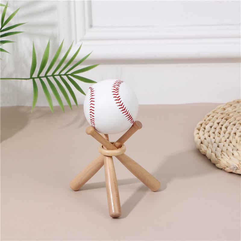 Wooden Baseball Holder Mini Baseball Bat Display Stand Golf Tennis Ball Support Bracket Softball Baseball Accessories