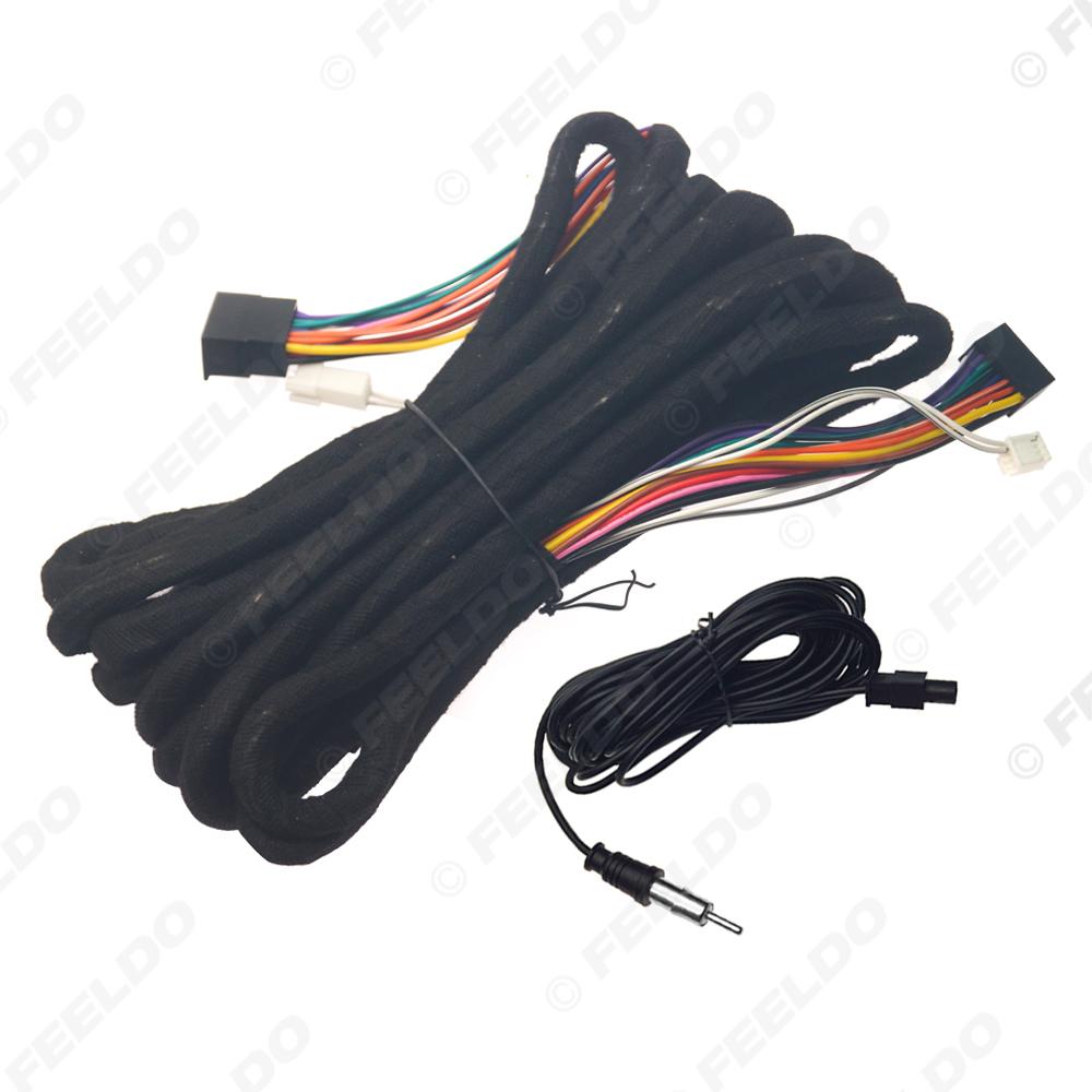 Car 6-meter 16pin Power Wiring Harness Extension 8pin UART Cable With 6-meter Antenna Adapter For Aftermarket Unit Installation