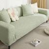 Свежий зеленый чехол для дивана из жатого хлопка, универсальный цельный чехол для четырех сезонов, эластичный чехол для дивана, не царапающийся