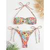 New Sexy Bikini Swimsuit Women's Print Two Piece Swim Set with Ring Swimwear Style Female Swimwear Beachwear