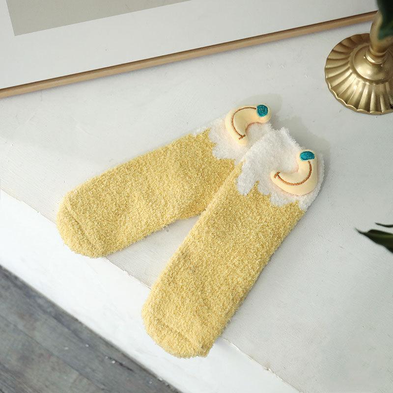 Милые носки с героями мультфильмов, женские осенне-зимние толстые теплые носки для сна, коралловые бархатные теплые носки Лолита Кавайи, рождественские подарки