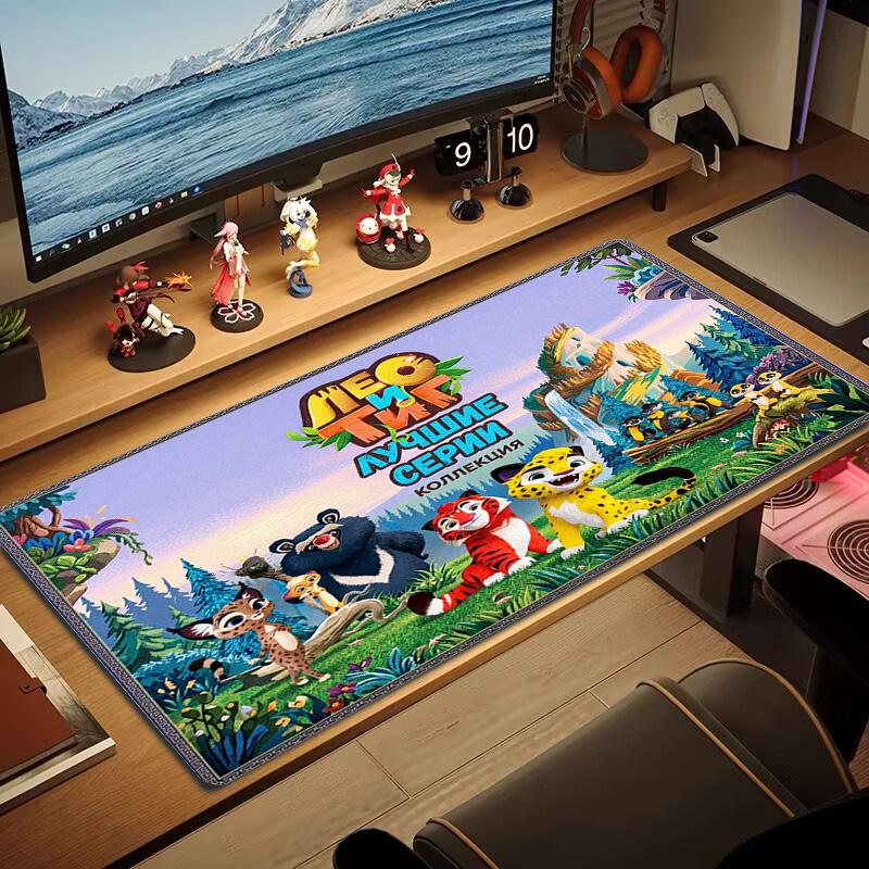 Leo and Tig Color Mouse Pad Large Gaming Table Cushion Non-slip Laptop Tablet Big Mousepad XXL Mat Mini PC Playmat With Lock edge