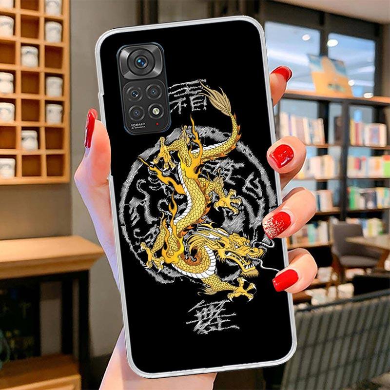 Asian Dragons Animal Tattoo Cover Phone Case For Xiaomi Redmi Note 15 14 13 12 11 10 Pro Plus 14S 12S 11S 11T 11E 10S Soft Funda