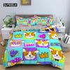 3D Пододеяльник с единорогом Мультяшный комплект постельного белья Роскошный Полуторный Двуспальный Для Детей Мальчиков Девочек Микрофибра Покрывало Домашний Текстиль