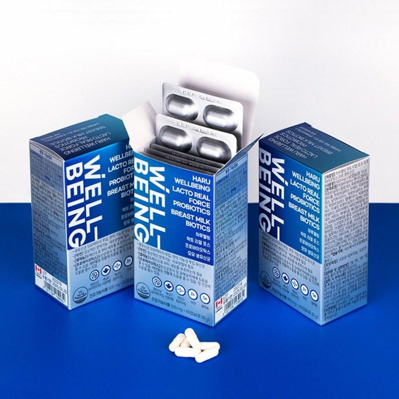 Haru Wellbeing Lacto Real Force Triple Probiotics Breast Milk Lactobacillus 500mg x 60 capsules, 60 tablets, 4 units