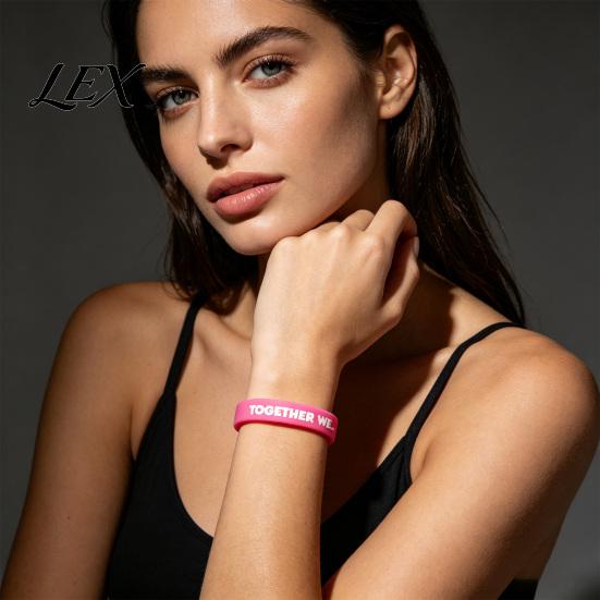 Inspirational Ribbon Bracelets for Support 6 Pcs Breast Cancer Awareness Women, Pink Encouragement Bracelet Women Health Silicone Wristbands,