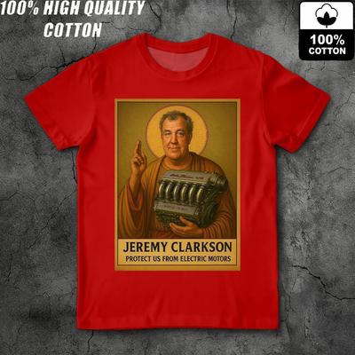 Новая британская ведущая Top Gear Джереми Кларксон Графическая футболка 100% хлопок 200г Свободный короткий рукав Удобный топ для мужчин и женщин