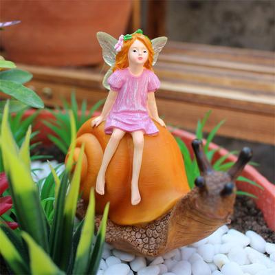 Улитки Цветочная Фея Статуэтка Смола Фигурка Украшение, Садовая Скульптура Для Уличного Сада Двора Газон Домашний Декор