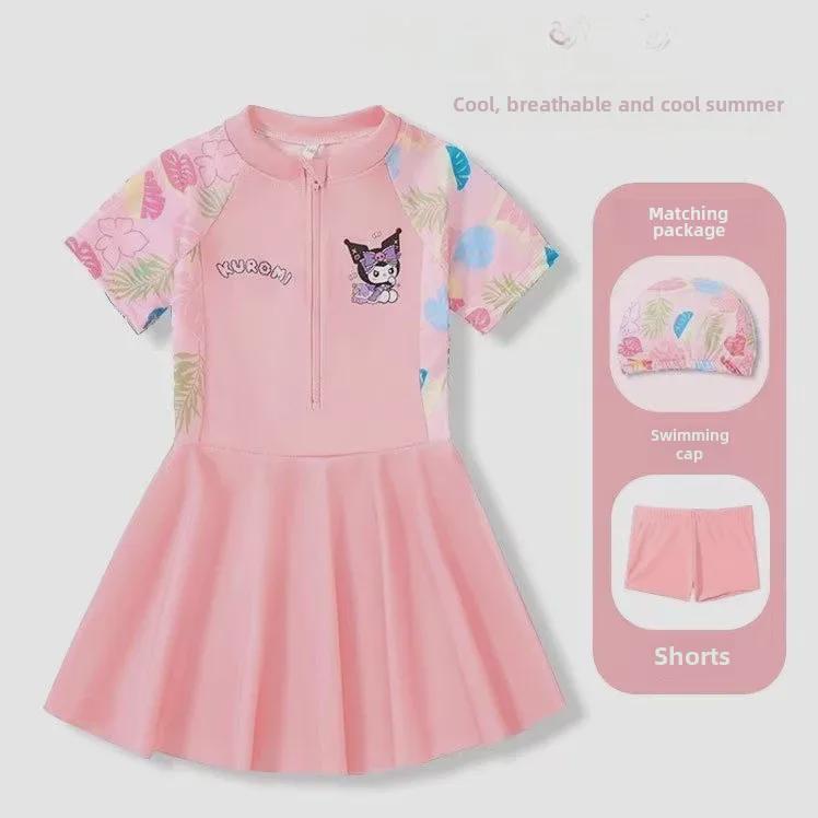 Слитный солнцезащитный купальник для девочек Kulomi 2024 года для лета и горячих источников