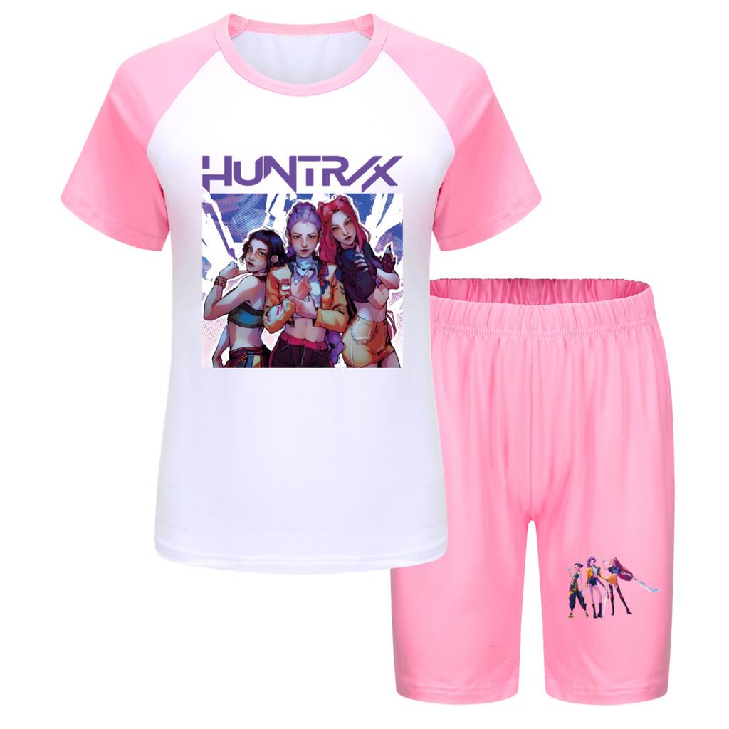 Kpop Demon Hunters Children Summer Shorts And T Shirt Set With Cotton Fabric For Active Kids